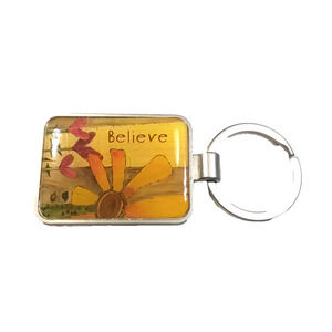 Believe God Is My Glory Pewter Keychain Religious